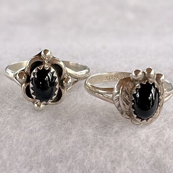Set-Onyx Sterling Rings - Picture 1 of 3